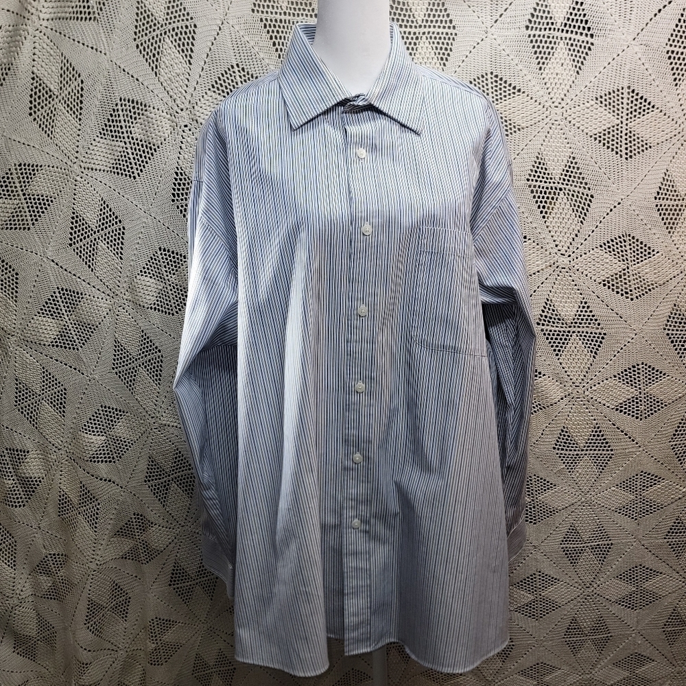 Enro Ultra Pinpoint Dress Shirt Men's 17.5 (34-35) Button Up Long Sleeve.